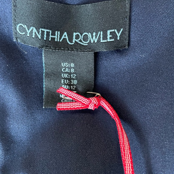 NWT Cynthia Rowley Navy blue dress Size 8, flounce/ruffle hem - Picture 5 of 9